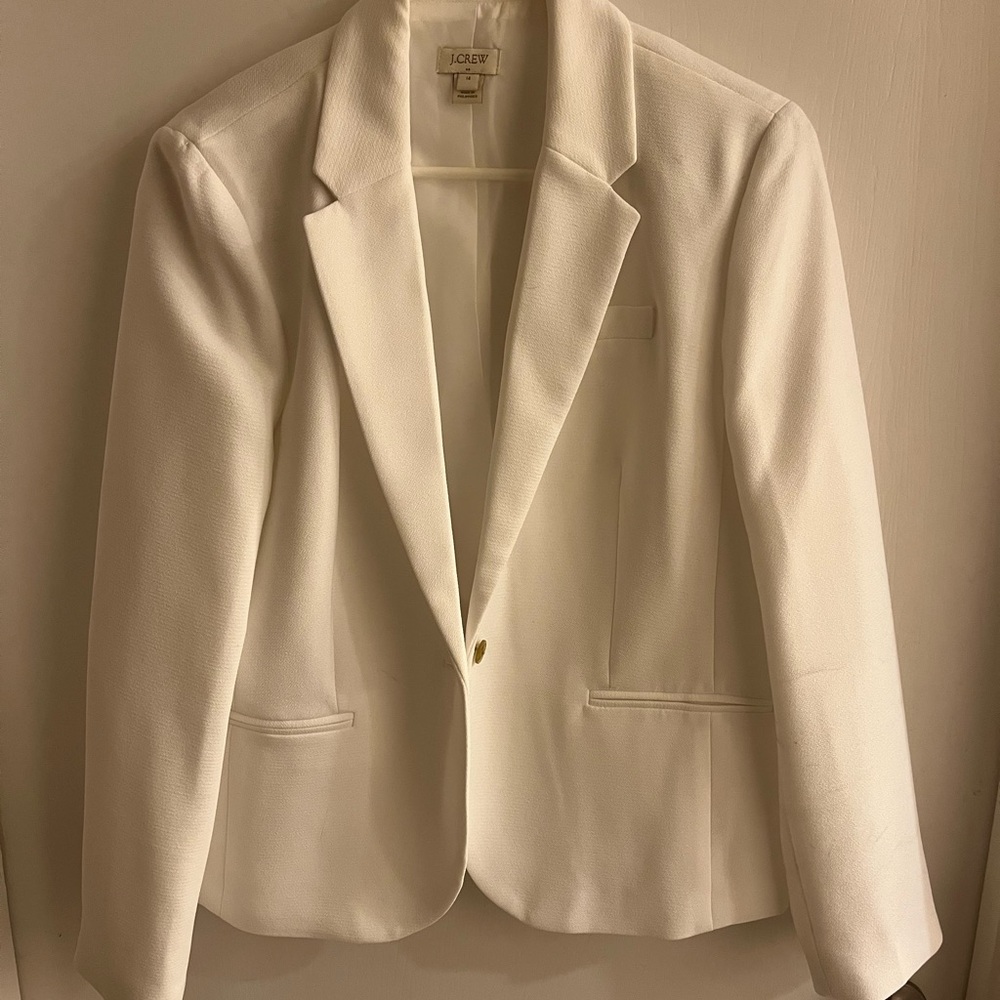 NWOT J. Crew White Blazer Tailored Suit Jacket
